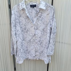 Jones New York 3/4 Sleeve Button down Shirt